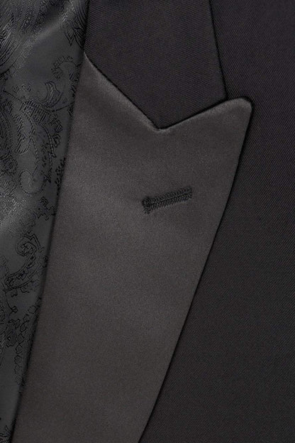 "Milan" Black Tuxedo Jacket Peak (Separates) Tux-USA