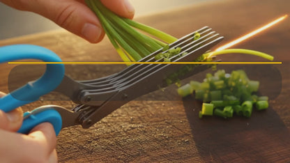 5-Layer Stainless Steel Scallion Flower Cutter – Green (1 Pack)